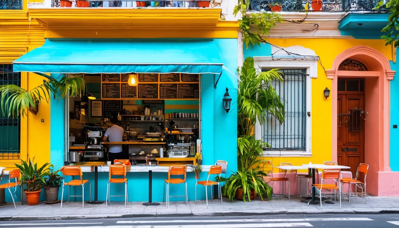 A lively Miami cafe serving traditional Cuban coffee in a bustling neighbourhood. A lively Miami cafe serving traditional Cuban coffee in a bustling neighbourhood.
